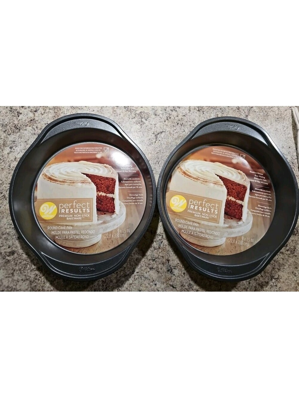 Set Of 2 Wilton Perfect Results Round Layer Cake Pan 9 x 1.5 Inch